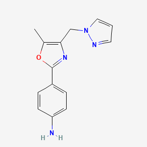 4-[5-methyl-4-(1H-pyrazol-1-ylmethyl)-1,3-oxazol-2-yl]aniline