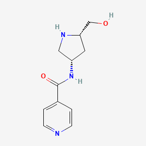 N-[(3S,5S)-5-(hydroxymethyl)tetrahydro-1H-pyrrol-3-yl]isonicotinamide