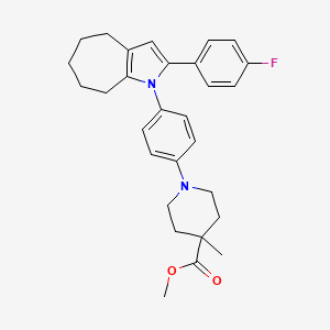 molecular formula C29H33FN2O2 B7911893 methyl 1-{4-[2-(4-fluorophenyl)-5,6,7,8-tetrahydrocyclohepta[b]pyrrol-1(4H)-yl]phenyl}-4-methyl-4-piperidinecarboxylate 