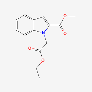 molecular formula C14H15NO4 B7911920 methyl 1-(2-ethoxy-2-oxoethyl)-1H-indole-2-carboxylate 