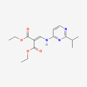 molecular formula C15H21N3O4 B7912248 Diethyl 2-{[(2-isopropyl-4-pyrimidinyl)amino]methylene}malonate 