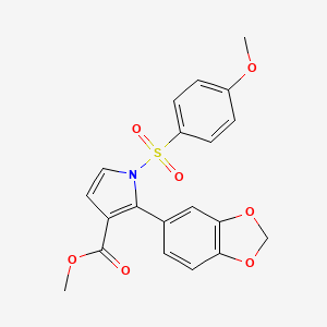 molecular formula C20H17NO7S B7912259 methyl 2-(1,3-benzodioxol-5-yl)-1-[(4-methoxyphenyl)sulfonyl]-1H-pyrrole-3-carboxylate 