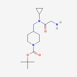 molecular formula C16H29N3O3 B7914959 4-{[(2-Amino-acetyl)-cyclopropyl-amino]-methyl}-piperidine-1-carboxylic acid tert-butyl ester 