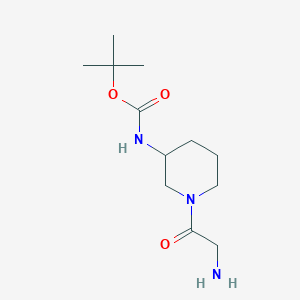 molecular formula C12H23N3O3 B7915264 [1-(2-Amino-acetyl)-piperidin-3-yl]-carbamic acid tert-butyl ester 