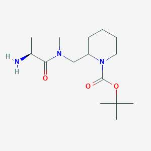 molecular formula C15H29N3O3 B7915301 2-{[((S)-2-Amino-propionyl)-methyl-amino]-methyl}-piperidine-1-carboxylic acid tert-butyl ester 