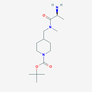 molecular formula C15H29N3O3 B7915350 4-{[((S)-2-Amino-propionyl)-methyl-amino]-methyl}-piperidine-1-carboxylic acid tert-butyl ester 