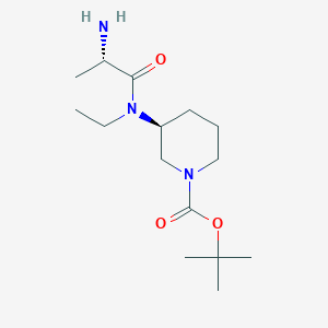 molecular formula C15H29N3O3 B7915478 (S)-3-[((S)-2-Amino-propionyl)-ethyl-amino]-piperidine-1-carboxylic acid tert-butyl ester 