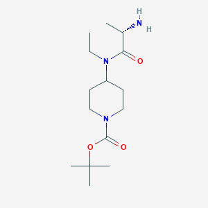 molecular formula C15H29N3O3 B7915484 4-[((S)-2-Amino-propionyl)-ethyl-amino]-piperidine-1-carboxylic acid tert-butyl ester 