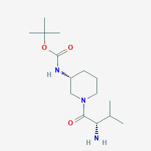 molecular formula C15H29N3O3 B7915490 [(R)-1-((S)-2-Amino-3-methyl-butyryl)-piperidin-3-yl]-carbamic acid tert-butyl ester 