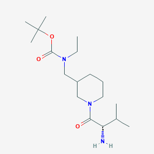 molecular formula C18H35N3O3 B7915583 [1-((S)-2-Amino-3-methyl-butyryl)-piperidin-3-ylmethyl]-ethyl-carbamic acid tert-butyl ester 