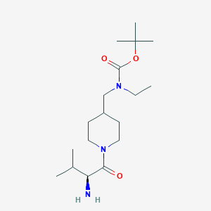 molecular formula C18H35N3O3 B7915587 [1-((S)-2-Amino-3-methyl-butyryl)-piperidin-4-ylmethyl]-ethyl-carbamic acid tert-butyl ester 