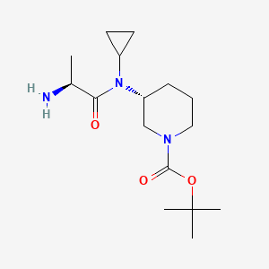 molecular formula C16H29N3O3 B7915793 (R)-3-[((S)-2-Amino-propionyl)-cyclopropyl-amino]-piperidine-1-carboxylic acid tert-butyl ester 