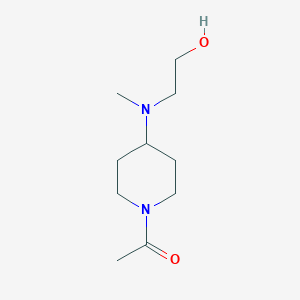 molecular formula C10H20N2O2 B7916229 1-{4-[(2-Hydroxy-ethyl)-methyl-amino]-piperidin-1-yl}-ethanone 