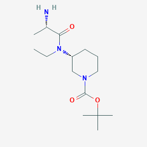 molecular formula C15H29N3O3 B7916804 (R)-3-[((S)-2-Amino-propionyl)-ethyl-amino]-piperidine-1-carboxylic acid tert-butyl ester 