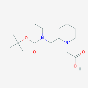 molecular formula C15H28N2O4 B7916849 {2-[(tert-Butoxycarbonyl-ethyl-amino)-methyl]-piperidin-1-yl}-acetic acid 