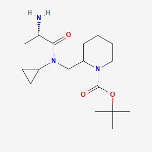 molecular formula C17H31N3O3 B7917034 2-{[((S)-2-Amino-propionyl)-cyclopropyl-amino]-methyl}-piperidine-1-carboxylic acid tert-butyl ester 