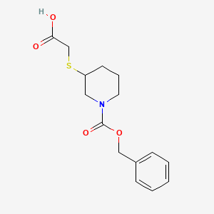 molecular formula C15H19NO4S B7917802 3-Carboxymethylsulfanyl-piperidine-1-carboxylic acid benzyl ester 