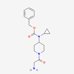 molecular formula C18H25N3O3 B7917984 [1-(2-Amino-acetyl)-piperidin-4-yl]-cyclopropyl-carbamic acid benzyl ester 