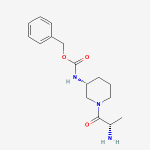 molecular formula C16H23N3O3 B7918008 [(R)-1-((S)-2-Amino-propionyl)-piperidin-3-yl]-carbamic acid benzyl ester 