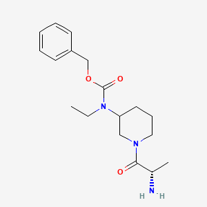 molecular formula C18H27N3O3 B7918076 [1-((S)-2-Amino-propionyl)-piperidin-3-yl]-ethyl-carbamic acid benzyl ester 