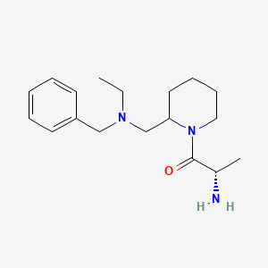 molecular formula C18H29N3O B7918231 (S)-2-Amino-1-{2-[(benzyl-ethyl-amino)-methyl]-piperidin-1-yl}-propan-1-one 