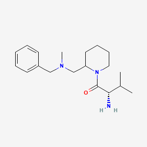 molecular formula C19H31N3O B7918310 (S)-2-Amino-1-{2-[(benzyl-methyl-amino)-methyl]-piperidin-1-yl}-3-methyl-butan-1-one 