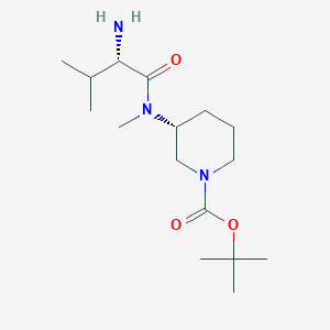 molecular formula C16H31N3O3 B7918359 (R)-3-[((S)-2-Amino-3-methyl-butyryl)-methyl-amino]-piperidine-1-carboxylic acid tert-butyl ester 