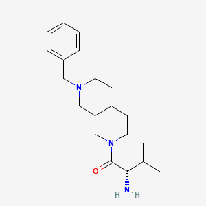 molecular formula C21H35N3O B7918381 (S)-2-Amino-1-{3-[(benzyl-isopropyl-amino)-methyl]-piperidin-1-yl}-3-methyl-butan-1-one 