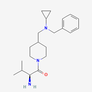 molecular formula C21H33N3O B7918427 (S)-2-Amino-1-{4-[(benzyl-cyclopropyl-amino)-methyl]-piperidin-1-yl}-3-methyl-butan-1-one 