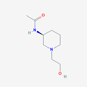 molecular formula C9H18N2O2 B7918539 N-[(S)-1-(2-Hydroxy-ethyl)-piperidin-3-yl]-acetamide 