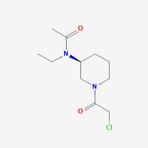 molecular formula C11H19ClN2O2 B7918886 N-[(S)-1-(2-Chloro-acetyl)-piperidin-3-yl]-N-ethyl-acetamide 