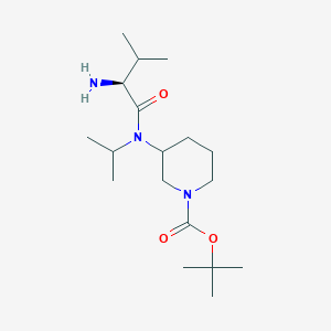 molecular formula C18H35N3O3 B7918887 3-[((S)-2-Amino-3-methyl-butyryl)-isopropyl-amino]-piperidine-1-carboxylic acid tert-butyl ester 