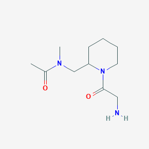 molecular formula C11H21N3O2 B7918996 N-[1-(2-Amino-acetyl)-piperidin-2-ylmethyl]-N-methyl-acetamide 