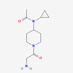 molecular formula C12H21N3O2 B7919054 N-[1-(2-Amino-acetyl)-piperidin-4-yl]-N-cyclopropyl-acetamide 