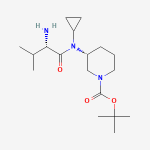 molecular formula C18H33N3O3 B7919111 (R)-3-[((S)-2-Amino-3-methyl-butyryl)-cyclopropyl-amino]-piperidine-1-carboxylic acid tert-butyl ester 