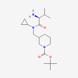 molecular formula C19H35N3O3 B7919228 3-{[((S)-2-Amino-3-methyl-butyryl)-cyclopropyl-amino]-methyl}-piperidine-1-carboxylic acid tert-butyl ester 