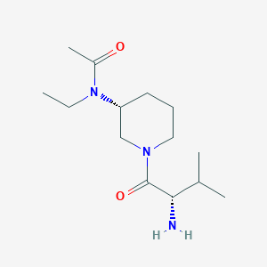 molecular formula C14H27N3O2 B7919297 N-[(R)-1-((S)-2-Amino-3-methyl-butyryl)-piperidin-3-yl]-N-ethyl-acetamide 