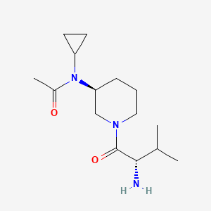 molecular formula C15H27N3O2 B7919357 N-[(S)-1-((S)-2-Amino-3-methyl-butyryl)-piperidin-3-yl]-N-cyclopropyl-acetamide 