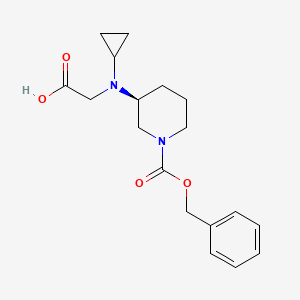 molecular formula C18H24N2O4 B7919572 (S)-3-(Carboxymethyl-cyclopropyl-amino)-piperidine-1-carboxylic acid benzyl ester 