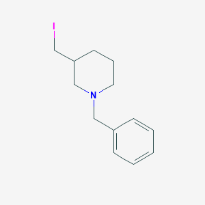 molecular formula C13H18IN B7919635 1-Benzyl-3-iodomethyl-piperidine 