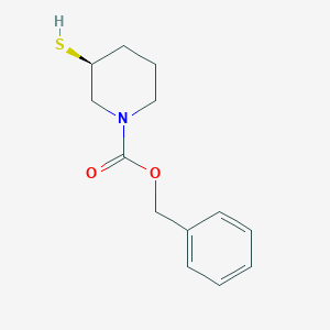 molecular formula C13H17NO2S B7919712 (S)-3-Mercapto-piperidine-1-carboxylic acid benzyl ester 