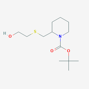 molecular formula C13H25NO3S B7919923 2-(2-Hydroxy-ethylsulfanylmethyl)-piperidine-1-carboxylic acid tert-butyl ester 