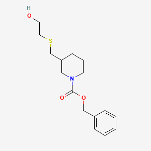 molecular formula C16H23NO3S B7919927 3-(2-Hydroxy-ethylsulfanylmethyl)-piperidine-1-carboxylic acid benzyl ester 