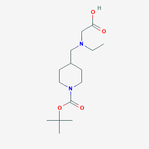 molecular formula C15H28N2O4 B7919940 4-[(Carboxymethyl-ethyl-amino)-methyl]-piperidine-1-carboxylic acid tert-butyl ester 