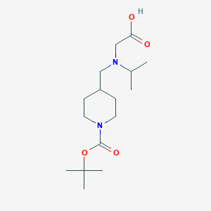 molecular formula C16H30N2O4 B7919949 2-(((1-(tert-Butoxycarbonyl)piperidin-4-yl)methyl)(isopropyl)amino)acetic acid 