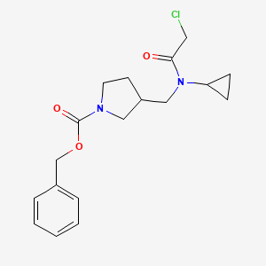 molecular formula C18H23ClN2O3 B7920045 3-{[(2-Chloro-acetyl)-cyclopropyl-amino]-methyl}-pyrrolidine-1-carboxylic acid benzyl ester 