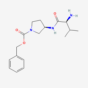 molecular formula C17H25N3O3 B7920107 (R)-3-((S)-2-Amino-3-methyl-butyrylamino)-pyrrolidine-1-carboxylic acid benzyl ester 