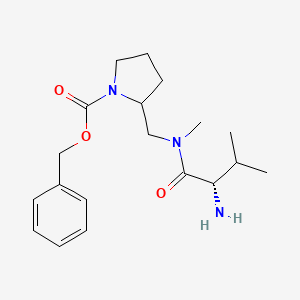 molecular formula C19H29N3O3 B7920146 2-{[((S)-2-Amino-3-methyl-butyryl)-methyl-amino]-methyl}-pyrrolidine-1-carboxylic acid benzyl ester 