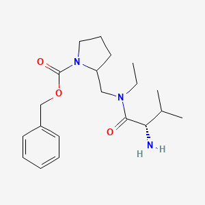 molecular formula C20H31N3O3 B7920169 2-{[((S)-2-Amino-3-methyl-butyryl)-ethyl-amino]-methyl}-pyrrolidine-1-carboxylic acid benzyl ester 