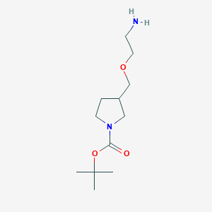 molecular formula C12H24N2O3 B7920687 3-(2-Amino-ethoxymethyl)-pyrrolidine-1-carboxylic acid tert-butyl ester 